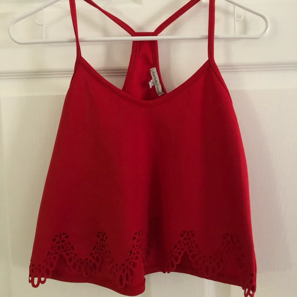 Red crop top